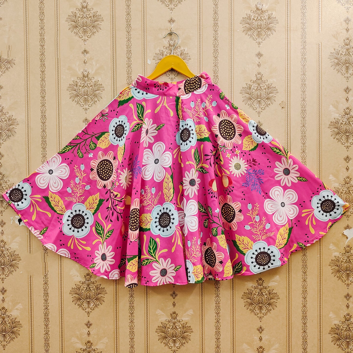 Happy Pink Floral Kids Lehenga Choli โ Rayon Fabric with Crepe Lining