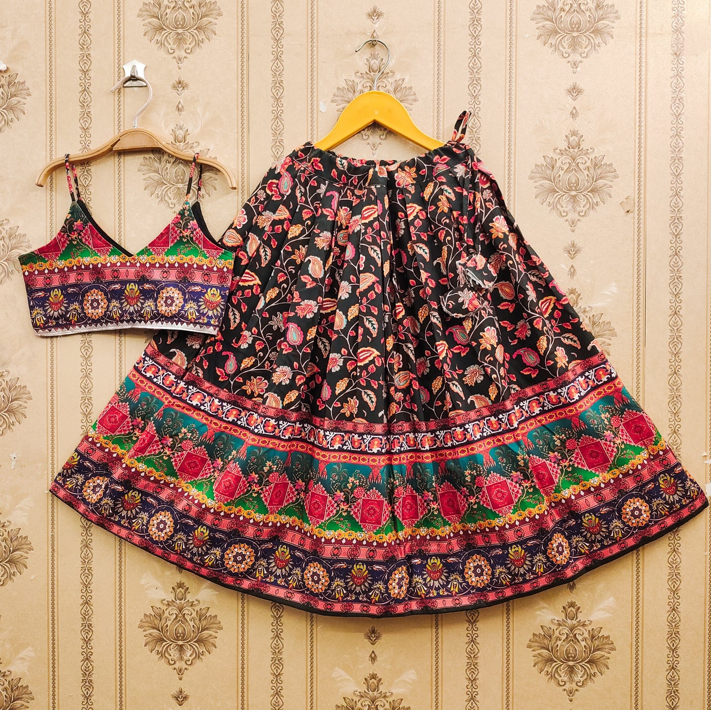 Kids Traditional Rayon Lehenga Choli Set with Printed Dupatta – Festive & Comfortable