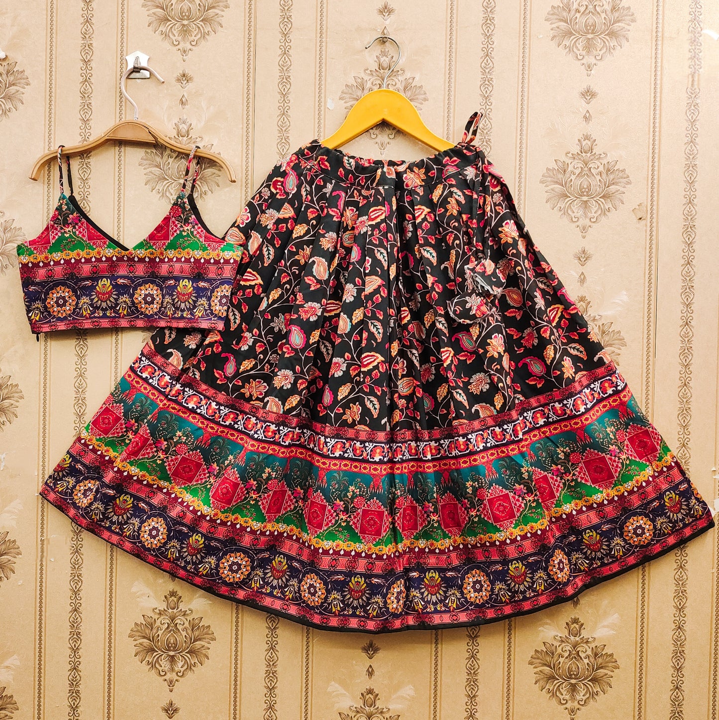 Kids Traditional Rayon Lehenga Choli Set with Printed Dupatta – Festive & Comfortable