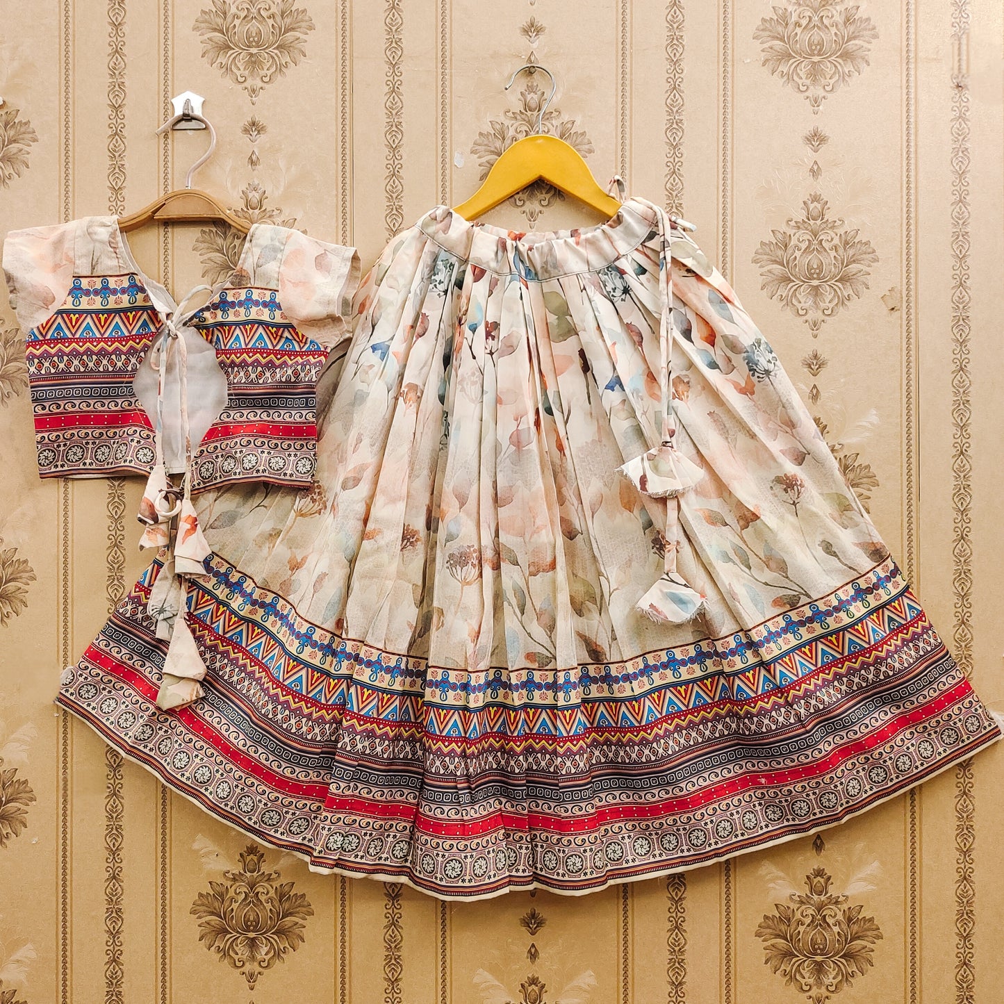 Kids Traditional Rayon Lehenga Choli Set with Printed Dupatta – Festive & Comfortable