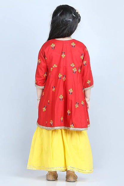 Whimsical Floral Dreams Kids Kurti and Sharara Set