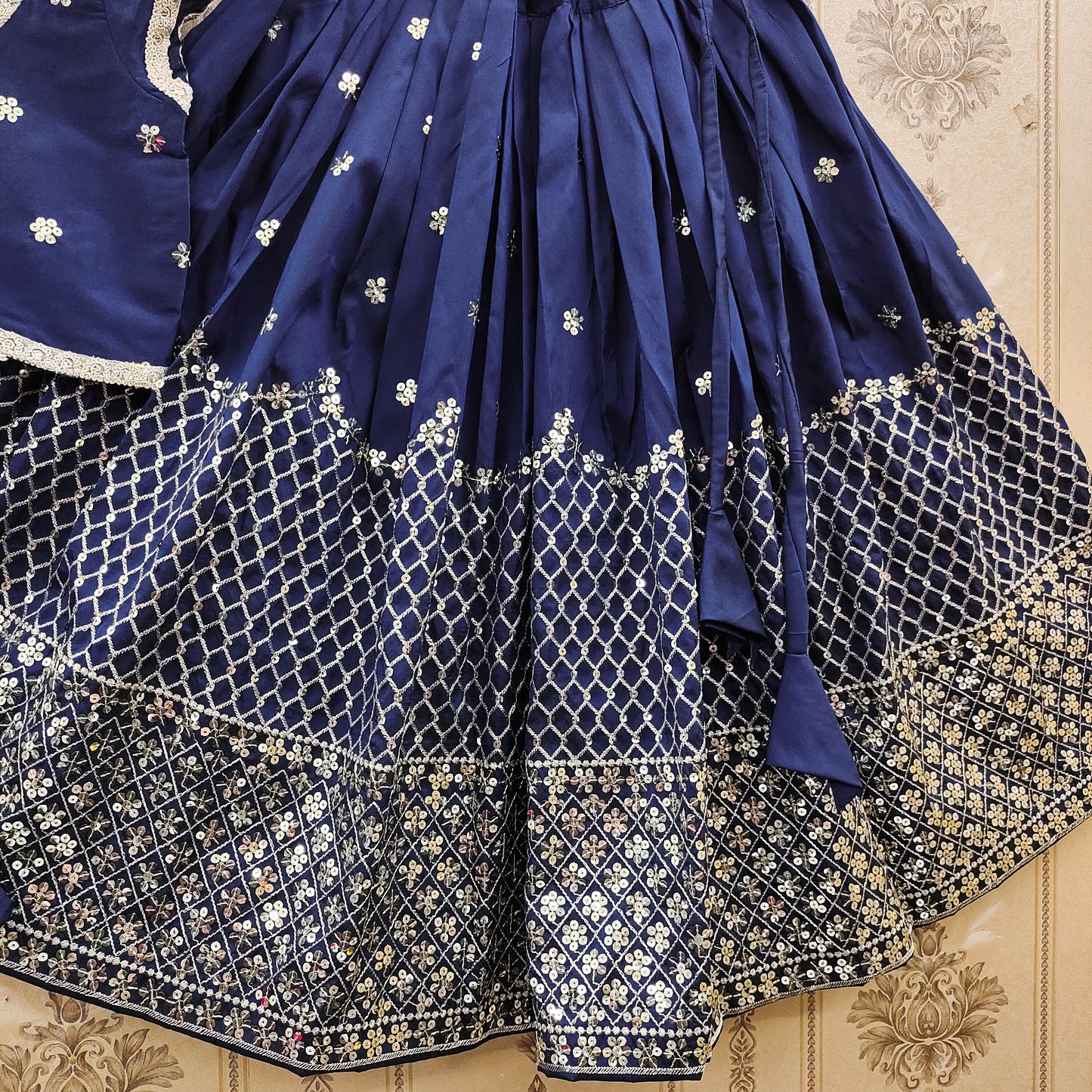 Festive Taffeta Silk Kids Lehenga Choli Set – Elegant Traditional Wear for Girls
