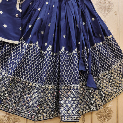 Festive Taffeta Silk Kids Lehenga Choli Set – Elegant Traditional Wear for Girls