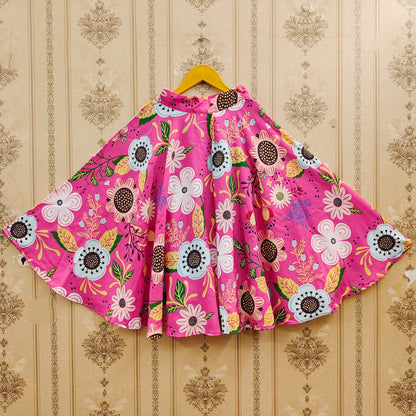 Happy Pink Floral Kids Lehenga Choli – Rayon Fabric with Crepe Lining