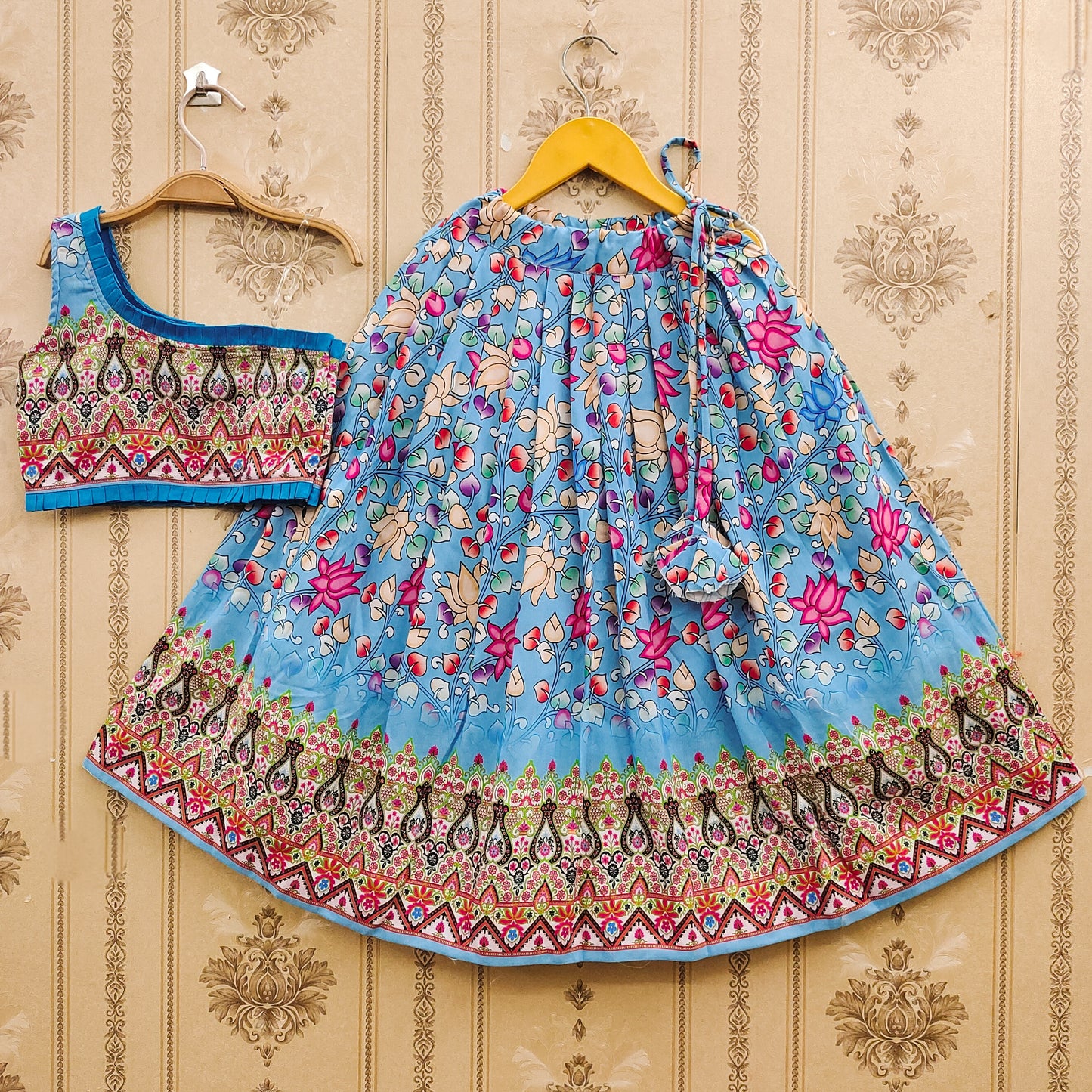 Kids Traditional Rayon Lehenga Choli Set with Printed Dupatta – Festive & Comfortable