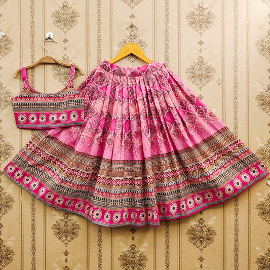 Kids Traditional Rayon Lehenga Choli Set with Printed Dupatta – Festive & Comfortable
