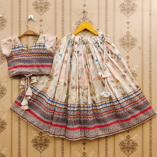 Kids Traditional Rayon Lehenga Choli Set with Printed Dupatta – Festive & Comfortable