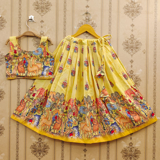 Kids Traditional Rayon Lehenga Choli Set with Printed Dupatta – Festive & Comfortable