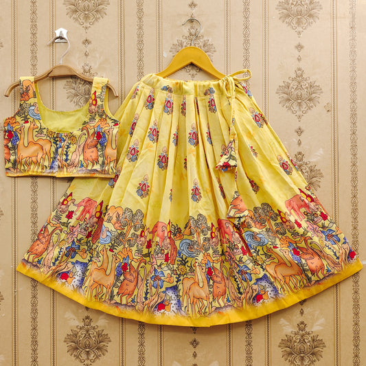 Kids Traditional Rayon Lehenga Choli Set with Printed Dupatta – Festive & Comfortable